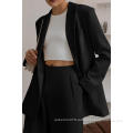 Women's 2023 Fall Two Piece Outfits Blazer Jacket and Wide Leg Pants Pockets Business Casual Suit Sets